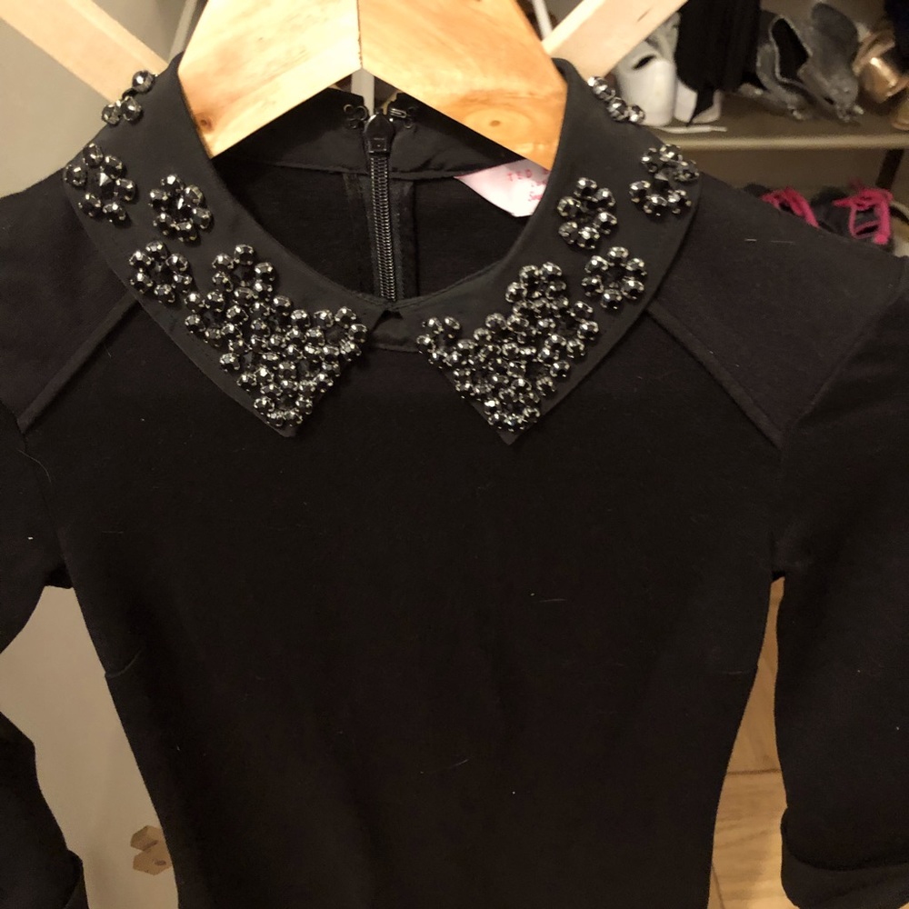 Ted Baker Black Dress with embellished collar